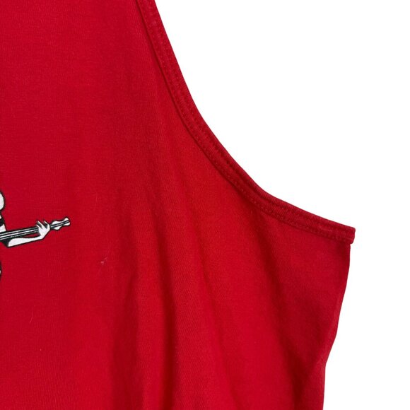 Vtg Y2K Igor & The Red Elvises Graphic Red Tank 2XL Both Sides Cotton Band Tee - Picture 4 of 9